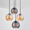 Koyoto Lampadario a sospensione, Lampada a sfera, Lampada a sospensione Ambrato, Grigio fumo, 4-Luci
