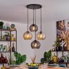 Koyoto Lampadario a sospensione, Lampada a sfera, Lampada a sospensione Ambrato, Grigio fumo, 4-Luci