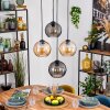 Koyoto Lampadario a sospensione, Lampada a sfera, Lampada a sospensione Ambrato, Grigio fumo, 4-Luci