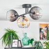 Koyoto Plafoniera, Lampada a sfera Ambrato, Chiaro, Grigio fumo, 3-Luci