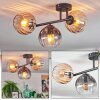 Koyoto Plafoniera, Lampada a sfera Ambrato, Chiaro, Grigio fumo, 3-Luci