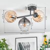 Koyoto Plafoniera, Lampada a sfera Ambrato, Chiaro, Grigio fumo, 3-Luci