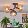 Koyoto Plafoniera, Lampada a sfera Ambrato, Chiaro, Grigio fumo, 3-Luci