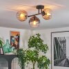 Koyoto Plafoniera, Lampada a sfera Ambrato, Chiaro, Grigio fumo, 3-Luci