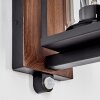 Portalis Lampada da parete per esterno, Applique Aspetto del legno, Nero, 1-Luce, Sensori di movimento