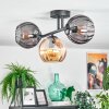 Koyoto Plafoniera, Lampada a sfera Ambrato, Grigio fumo, 3-Luci
