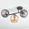 Koyoto Plafoniera, Lampada a sfera Ambrato, Grigio fumo, 3-Luci