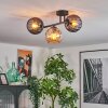 Koyoto Plafoniera, Lampada a sfera Ambrato, Grigio fumo, 3-Luci