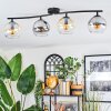 Koyoto Plafoniera, Lampada a sfera Ambrato, Chiaro, Grigio fumo, 4-Luci
