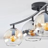 Koyoto Plafoniera, Lampada a sfera Ambrato, Chiaro, Grigio fumo, 4-Luci
