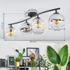 Koyoto Plafoniera, Lampada a sfera Ambrato, Chiaro, Grigio fumo, 4-Luci