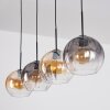 Koyoto Lampadario a sospensione, Lampada a sfera, Lampada a sospensione Ambrato, Chiaro, Grigio fumo, 4-Luci