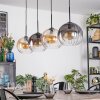 Koyoto Lampadario a sospensione, Lampada a sfera, Lampada a sospensione Ambrato, Chiaro, Grigio fumo, 4-Luci