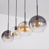 Koyoto Lampadario a sospensione, Lampada a sfera, Lampada a sospensione Ambrato, Chiaro, Grigio fumo, 4-Luci