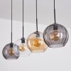 Koyoto Lampadario a sospensione, Lampada a sfera, Lampada a sospensione Ambrato, Chiaro, Grigio fumo, 4-Luci