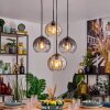 Koyoto Lampadario a sospensione, Lampada a sfera, Lampada a sospensione Ambrato, Chiaro, Grigio fumo, 4-Luci