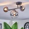 Chehalis Plafoniera, Lampada a sfera Chiaro, Grigio fumo, 3-Luci