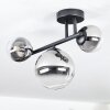 Chehalis Plafoniera, Lampada a sfera Chiaro, Grigio fumo, 3-Luci