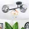 Chehalis Plafoniera, Lampada a sfera Ambrato, Chiaro, Grigio fumo, 3-Luci