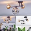 Chehalis Plafoniera, Lampada a sfera Ambrato, Chiaro, Grigio fumo, 3-Luci
