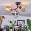Chehalis Plafoniera, Lampada a sfera Ambrato, Chiaro, Grigio fumo, 3-Luci