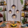 Koyoto Lampadario a sospensione, Lampada a sfera, Lampada a sospensione Chiaro, Grigio fumo, 4-Luci