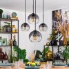 Koyoto Lampadario a sospensione, Lampada a sfera, Lampada a sospensione Chiaro, Grigio fumo, 4-Luci