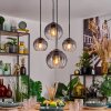 Koyoto Lampadario a sospensione, Lampada a sfera, Lampada a sospensione Chiaro, Grigio fumo, 4-Luci
