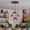 Koyoto Lampadario a sospensione, Lampada a sfera, Lampada a sospensione Chiaro, Grigio fumo, 4-Luci