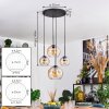 Koyoto Lampadario a sospensione, Lampada a sfera, Lampada a sospensione Ambrato, Chiaro, 4-Luci