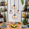 Koyoto Lampadario a sospensione, Lampada a sfera, Lampada a sospensione Ambrato, Chiaro, 4-Luci