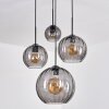 Koyoto Lampadario a sospensione, Lampada a sfera, Lampada a sospensione 30 cm Grigio fumo, 4-Luci