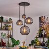 Koyoto Lampadario a sospensione, Lampada a sfera, Lampada a sospensione 30 cm Grigio fumo, 4-Luci