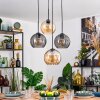 Koyoto Lampadario a sospensione, Lampada a sfera, Lampada a sospensione 35 cm Ambrato, Grigio fumo, 4-Luci