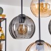 Koyoto Lampadario a sospensione, Lampada a sfera, Lampada a sospensione 35 cm Ambrato, Grigio fumo, 4-Luci