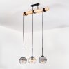 Koyoto Lampadario a sospensione, Lampada a sfera, Lampada a sospensione Écru, Nero, 3-Luci