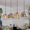 Koyoto Lampadario a sospensione, Lampada a sfera, Lampada a sospensione Ambrato, Chiaro, Grigio fumo, 4-Luci