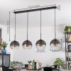 Koyoto Lampadario a sospensione, Lampada a sfera, Lampada a sospensione Chiaro, Grigio fumo, 4-Luci