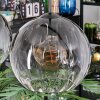 Koyoto Lampadario a sospensione, Lampada a sfera, Lampada a sospensione Chiaro, Grigio fumo, 4-Luci