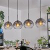 Koyoto Lampadario a sospensione, Lampada a sfera, Lampada a sospensione Chiaro, Grigio fumo, 4-Luci