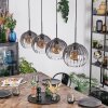 Koyoto Lampadario a sospensione, Lampada a sfera, Lampada a sospensione Chiaro, Grigio fumo, 4-Luci