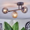 Chehalis Plafoniera, Lampada a sfera Ambrato, Grigio fumo, 3-Luci