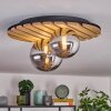 Venok Plafoniera, Lampada a sfera Aspetto del legno, Nero, 2-Luci