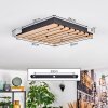 Vorlix Plafoniera LED Aspetto del legno, Nero, 1-Luce
