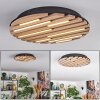 Vorlix Plafoniera LED Aspetto del legno, Nero, 1-Luce