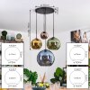 Koyoto Lampadario a sospensione, Lampada a sfera, Lampada a sospensione 35 cm Blu, Oro, Verde, Ramato, 4-Luci