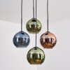Koyoto Lampadario a sospensione, Lampada a sfera, Lampada a sospensione Blu, Verde, Ramato, 4-Luci