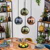 Koyoto Lampadario a sospensione, Lampada a sfera, Lampada a sospensione Blu, Verde, Ramato, 4-Luci