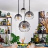 Koyoto Lampadario a sospensione, Lampada a sfera, Lampada a sospensione 30 cm Chiaro, Grigio fumo, 4-Luci