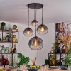 Koyoto Lampadario a sospensione, Lampada a sfera, Lampada a sospensione 30 cm Chiaro, Grigio fumo, 4-Luci